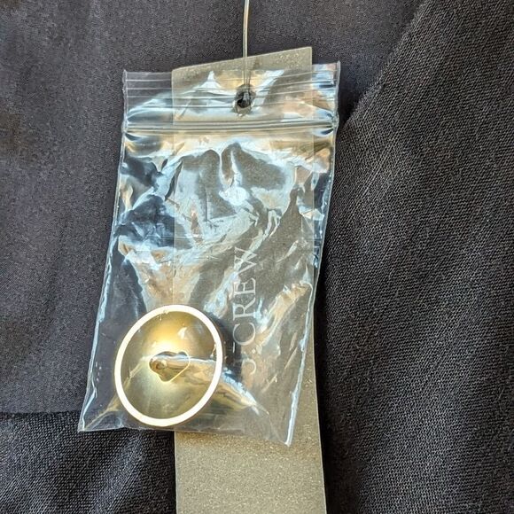 J. Crew Linen Blend Desk to Drinks Gold Button Midi Dress Sz 8 NWT - Picture 14 of 16